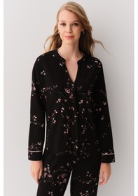 Resim Suwen Alina Maskülen Pijama Takımı Sh26217660b325 Siyah Desenli 