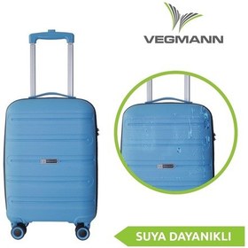 Resim Vegmann Polipropilen Pp Atlas Mavi Kabin Boy Valiz Mavi 