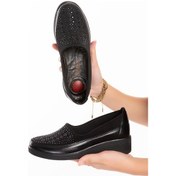 Resim Artı-artı001-1918 Ortopedik Topuk Dikeni Detaylı Kadın Siyah Bağsız Ayakkabı 001 