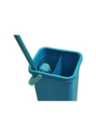 Resim Motek Mt-23 Mikrofiber Soft Mop Cam Parke Islak Zemin Temizlik Seti Mavi 