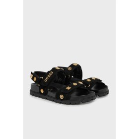 Resim Guess Logolu Cırt Cırtlı Süet Dokulu Sandalet FLPFLOESU03 Bayan Sandalet Flpflo ESU03 Black 