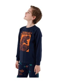 Resim Rolypoly Rp3671-2 Erkek Çocuk Kışlık İkili Pijama Takım Lacivert 