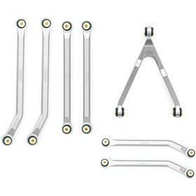 Resim Skycity 1/24 Axial Scx24 C10 Bronco Jeep İçin Yüksek Performanslı Alüminyum Çeki Takımı - Gümüş Renk 