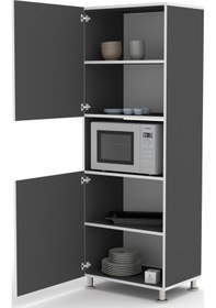 Resim Kenzlife fırın dolabı fadime gri 185*66*45 mutfak banyo kiler ofi 