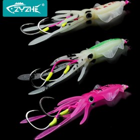 Resim Çift Güçlü Kancalar ile ZYZHE Yumuşak Balık Squid Lures - Derin Deniz ve Tekne Balıkçılığı için Yapay PVC Bait - Büyük Balıkları Yakalamak için Çok Realistik Yüzücü Bait, Çeşitli Sayı ve Renklerde Pouch Ambalajı 
