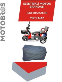Resim Motobros 3 Tekerlı 1 Koltuklu 1 Kısılık Elektrıklı Motor Branda Örtu Yırtılmaz 