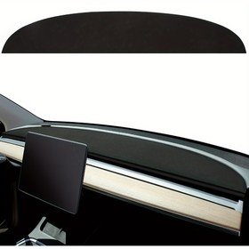 Resim For Tesla Model 3 Y 2017 2018 2019 2020 2021 2022 için Gösterge Paneli Kapağı Güneşlik Koruyucu Kaymaz Flanş Gösterge Matı Araba Aksesuarları, Araç İçi Aksesuar, Dikişsiz Uygun Tasarım, Kolay Kurulum Aksesuarı, Kaymaz Yüzey 