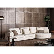 Resim SCY Guistiza Metal Ayak Özel Tasarım Kendinden Yataklı Şık Oturma Takımı Krem Salon Odası Oturma Grubu 