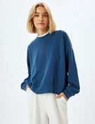 Resim Bisiklet Yaka Uzun Kollu Modal Karışımlı Basic Sweatshirt 
