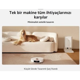 Resim Xioami Kendini Temizleyen İstasyonlu Robot Süpürge, Halıda Mop Kaldırma Akıllı Apple-Android Wi-Fi Kontrol Robot Süpürge+Temizlik Seti 