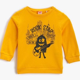 Resim Erkek Bebek Baskılı Sweatshirt Pamuklu 