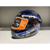 Resim Sway Kask B-503 (817) Güşeş Vizörlü Croco Mavi 