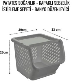 Resim Feyza Design 5'li Katlı Sebzelik ve Sepet Seti – Çok Amaçlı Depolama Çözümü 