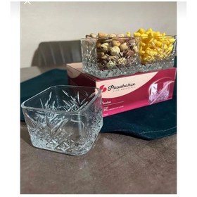 Resim Paşabahçe Timeless Kare Magnolia Kasesi - 8 Li Çok Amaçlı Kase Çerezlik Şeffaf 