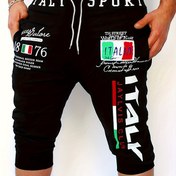 Resim Men's Drawstring Pantolon Gevşek Rahat Bel Pantolon Basit Stil Rahat Şortlar Bahar Yaz Açık Hava Fitness Tatili Için 
