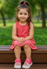 Resim gigigiyim Kedi Baskılı Kız Çocuk Panduf Pembe 