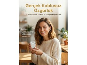 Resim YK Design Bluetooth Kulaklık Tws Kulak Içi Kablosuz Şarj Kutulu ve Kablolu Iphone-Samsung Uyumlu Beyaz 