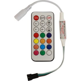 Resim Hazar Led SP104E WS2811-WS2812 Argb Pixel LED Kontrol Devresi 21 Tuşlu Rf Kumanda 5-24V 