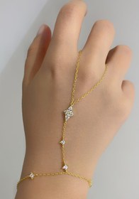 Resim Dört Karo ve Damla Detay Gümüş Şahmeran - Gold 