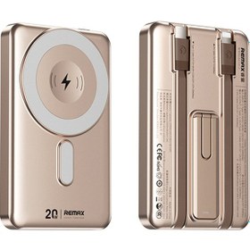 Resim Remax Cx-2 10000mah Güç Bankası 15w Kablosuz Şarjlı Telefon Harici Pil Standlı Altın 