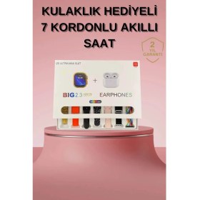 Resim Akıllı Saat Bluetooth Kulaklık Hediyeli Bildirim Görme Sesli Görüşme Çoklu Kordon 
