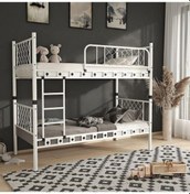 Resim Reyo Metis Genç Çocuk Yatak Odası Metal Beyaz Ranza 90x190 90 X 190 CM 