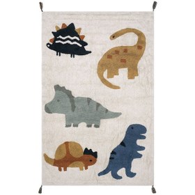 Resim Cool Halı Cool Cotton Krem Bebek Halısı Yıkanabilir Kaymaz Taban Yumuşak Dokulu Dinazor Çocuk Halısı Krem 