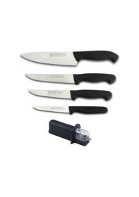 Resim Sürbisa Sürmene Şef Bıçak Seti 4 Adet Bıçak + 1 Adet Bıçak Bileyici 