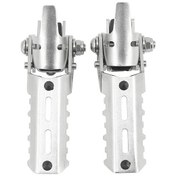 Resim Wezone Motosiklet Ön Ayak Tabanı Klembi, Çelik, 22/25mm Borular İçin, Bmw R1250gs/r1200gs Adv Uyumlu, Gümüş Rengi 