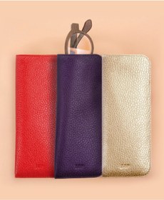 Resim Leather Paper Kırmızı Deri Gözlük Kılıfı 