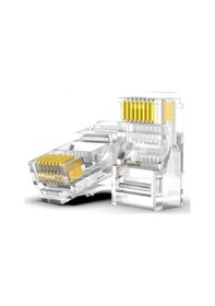 Resim Koodmax - 50 Adet - 50u" Gold Plated Cat6 Rj45 Konnektör - 8p8c Ethernet Kablo Ucu Modüler Fiş Jak 