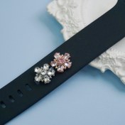 Resim 1 adet/2 Adet Şık Zirkonya Kar Tanesi Tokalı Dekoratif Akıllı Saat Kordonu, iWatch Smart Watch Band'i İçin Sevgililer Günü İçin En İyi Hediye 