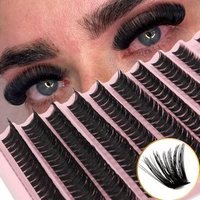 Resim Fengxiu Kirpik 200 adet Küme Kirpikleri 8-16mm, Rus DD Kıvır, Karışık Doğal ve Kabarık Stiller, 0.07mm Kalınlık, D Kıvır, 6-15mm Uzunluk, Başlangıçlar için DIY Kirpik Uzantıları, Tekrar Kullanılabilir 