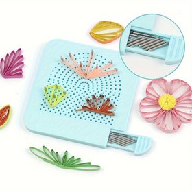 Resim Çelik İğne ve Kart Yuvası ile DIY Kağıt Quilling Araç Seti - El Yapımı Projeler için Taşınabilir Sarma Tahtası, Kağıt El Sanatları Malzemeleri 