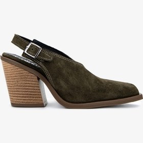 Resim Valmenti Kadın Hakiki Deri Haki Süet Topuklu Ayakkabı 970 8040 Bn Ayk 25 Hakı Suet Haki 