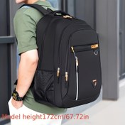 Resim 1 Erkekler için Yüksek Kapasiteli Seyahat Sırt Çantası Laptop Bölmesi ile - Dayanıklı Naylon, Çok Cepli İş Çantası, Ortaokul, Lise ve Üniversite Öğrencileri için İdeal - Kolay Silinebilir, Fermuarlı Kapatma, Okul Sırt Çantası 