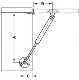 Resim Dolap Kapak Pistonu Mutfak Dolabı Kapağı Gazlı Amortisörlü Piston 100N / 25 cm 