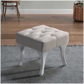 Resim GNY TİCARET Kapitoneli Krem Puf 40x40 