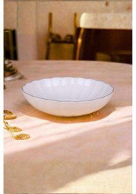 Resim Kütahya Porselen Bone Luz Altın Yaldzlı Bowl Kase 25x6cm 2000ml 6 Lı Bnlzf25ks00 Çok Renkli 