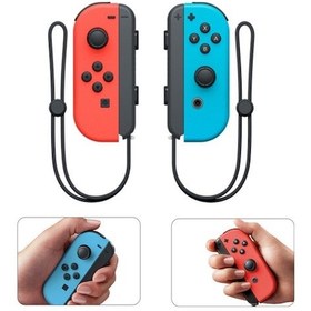 Resim Artfulabode Anahtar Kolu Joycon Kablosuz Bluetooth Gamepad Ns, Mor Turuncu + Boyun Askısı Çifti/ 