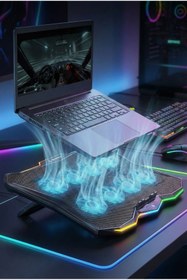 Resim Rampage RC16 Octal 8 Fanlı Rgb Işıklı 14 - 17.3 inç 10 Rgb Modlu Notebook Soğutucu Stand Laptop Soğutucu 