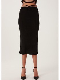 Resim Quhox Çapraz Bağcıklı Buzzy Etek Siyah 