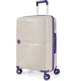 Resim Ççs 5239 Polipropilen Orta Boy Valiz Beyaz-mor Beyaz - Mor 
