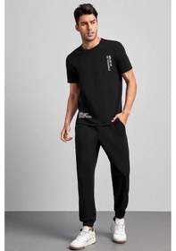 Resim Unisex Belive İn Your Self Baskılı Eşofman Takımı Siyah 