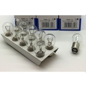 Resim 1016 12V 21 5W Çift Duy Şaşı Tırnak Park-Fren Ampulü 10 Adet N11.178 