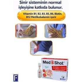 Resim Med B Shot Kompleks B12 Metilkobalamin L-karnitin 10 Flakon 