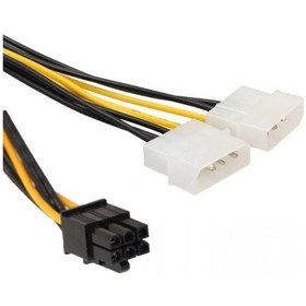 Resim 30 cm pci express to 2x 4 pin molex erkek kablo 6 pin pci exp 2x 4 pin erkek molex 30 cm power kablo 