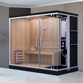 Resim Dikdörtgen Kompakt Sauna | Mod - 100x190 / Siyah/Beyaz / Tekneli 