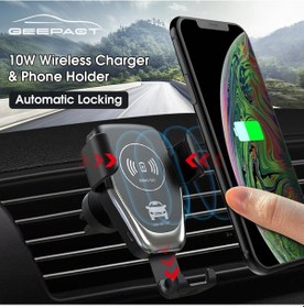 Resim Geepact Araç Kablosuz Şarj Cihazı 10w Hızlı Şarj Telefon Tutucu Otomatik Sıkıştırmalı Araç Şarj Cihazı 360 Dönen Telefon Braketleri Havalandırma Araç Telefonu Tutucu İndüksiyon Araç Montajı Araç Cep Telefonu Standı Tutucu - 