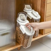 Resim 2'li Paket 2000/2800ml Nem Geçirmez, Şeffaf ve Saplı Kedi/Köpek Kuru Maması Saklama Kabı - Ölçü Kabı Dahil, Dayanıklı PP Malzeme 